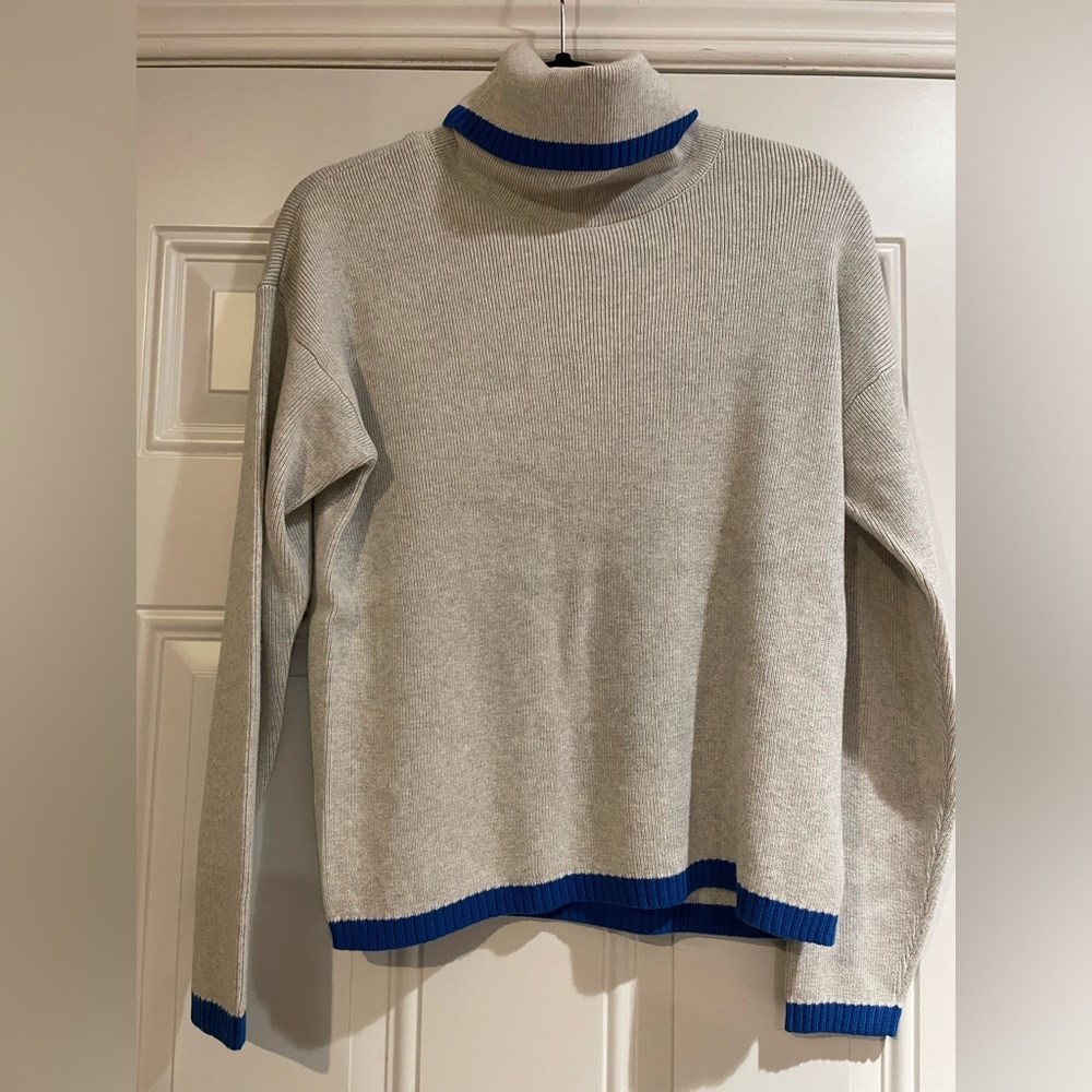 Candace Cameron Bure Turtleneck Sweater w/ Pop Color Trim